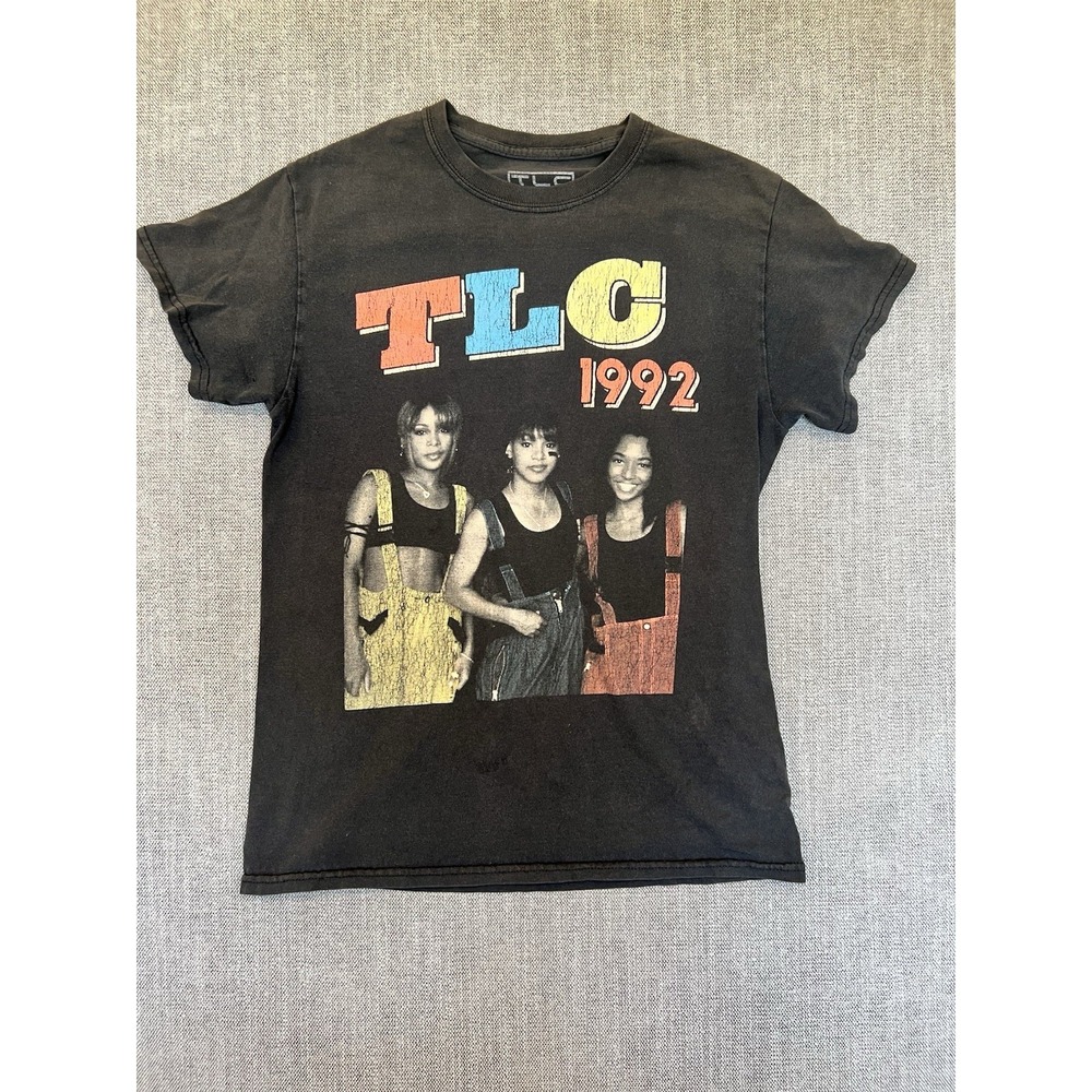 TLC 1992 Graphic Band T-Shirt Black Women's Small Vintage Style Tee